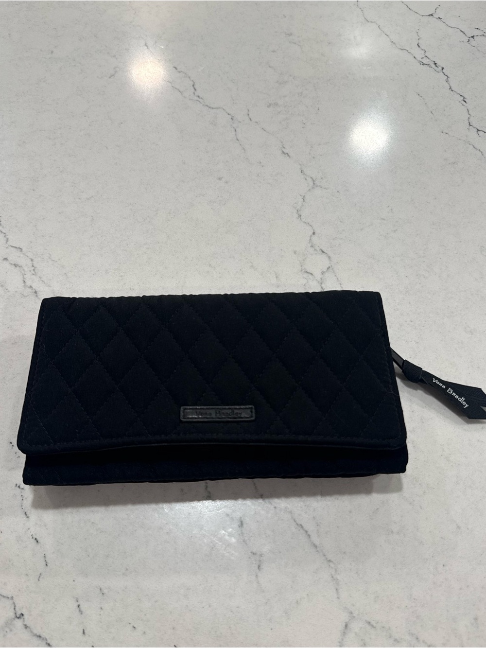 Vera Bradley Black Quilted Billfold Wallet NWOT